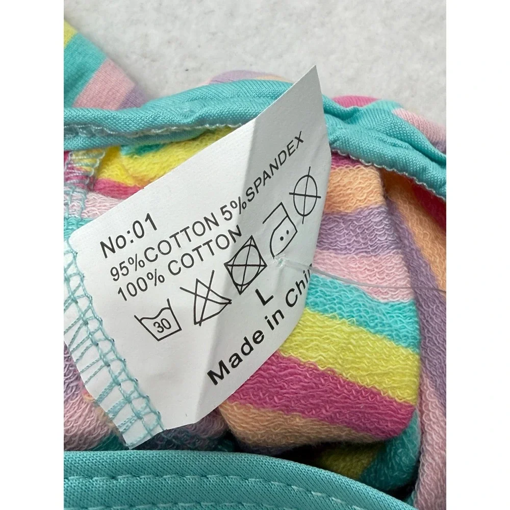 Kuoser Striped Pet Suit Multicolor Cotton Blend Size L NWT New